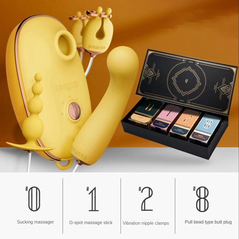 4-in-1 Couples Toy Gift Set - Sucking Vibrator & G-Spot Stick