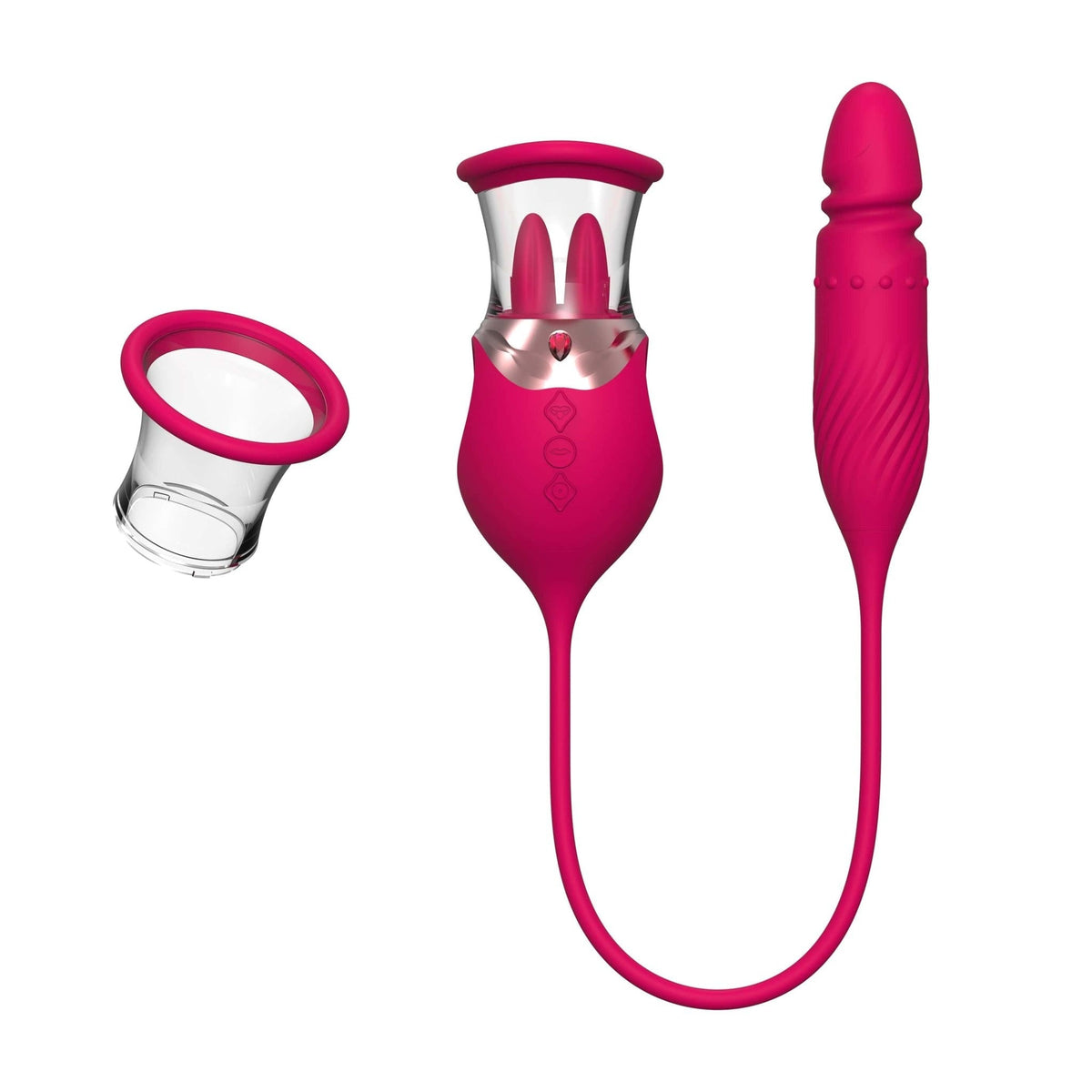 4-in-1 Rose Licking Suction Vibrator - Clitoral Suction Vibrator