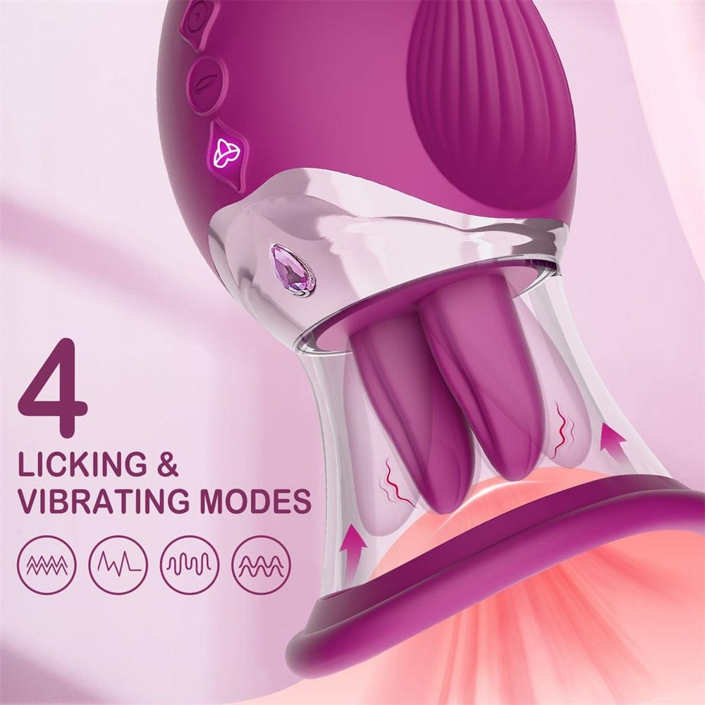 4-in-1 Rose Licking Suction Vibrator - Clitoral Suction Vibrator