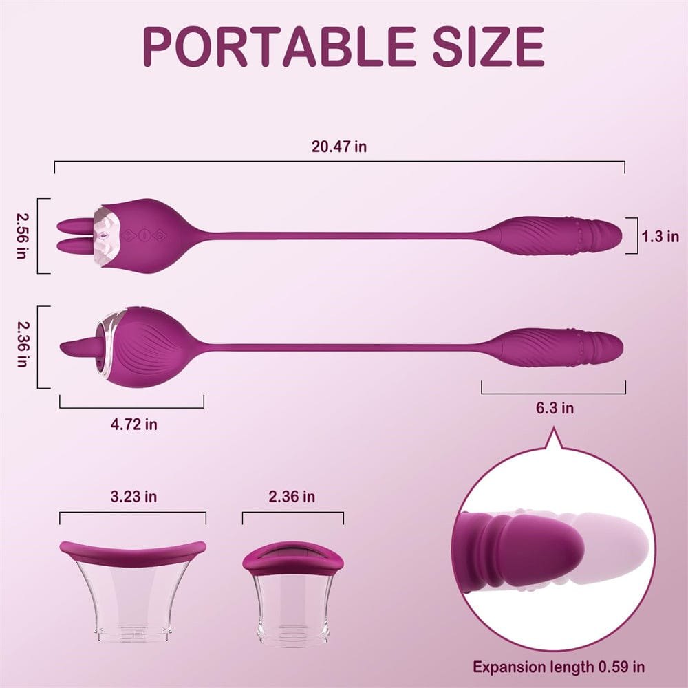 4-in-1 Rose Licking Suction Vibrator - Clitoral Suction Vibrator