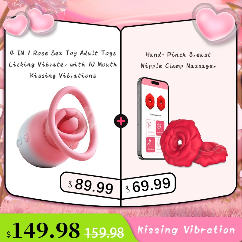4-in-1 Rose Suction Vibrator - Clitoral Sucker Toy