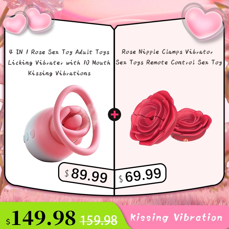 4-in-1 Rose Suction Vibrator - Clitoral Sucker Toy