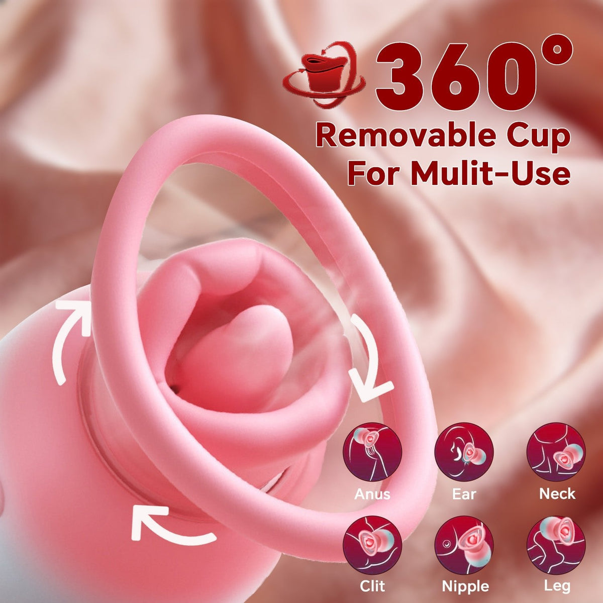 4-in-1 Rose Suction Vibrator - Clitoral Sucker Toy