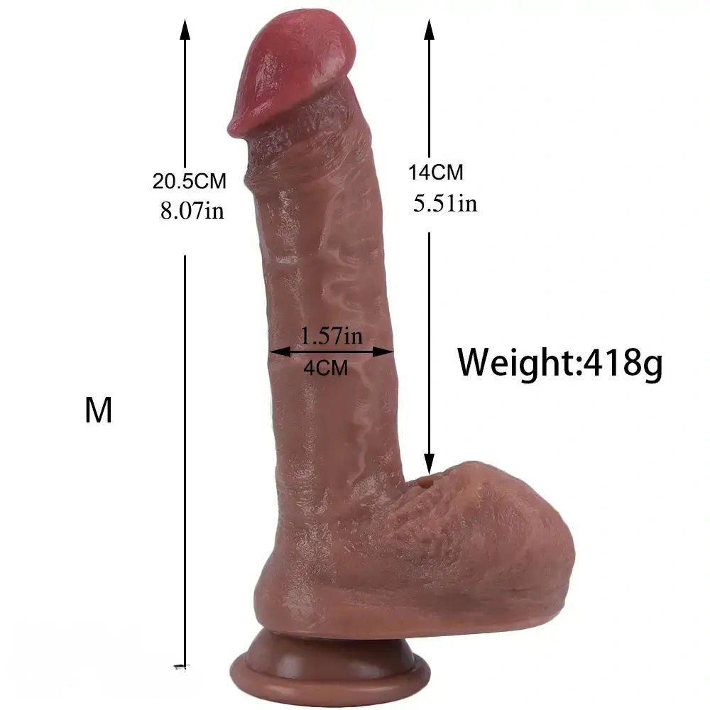 4-Size Flesh Suction Cup Dildo - Realistic Silicone Dildo