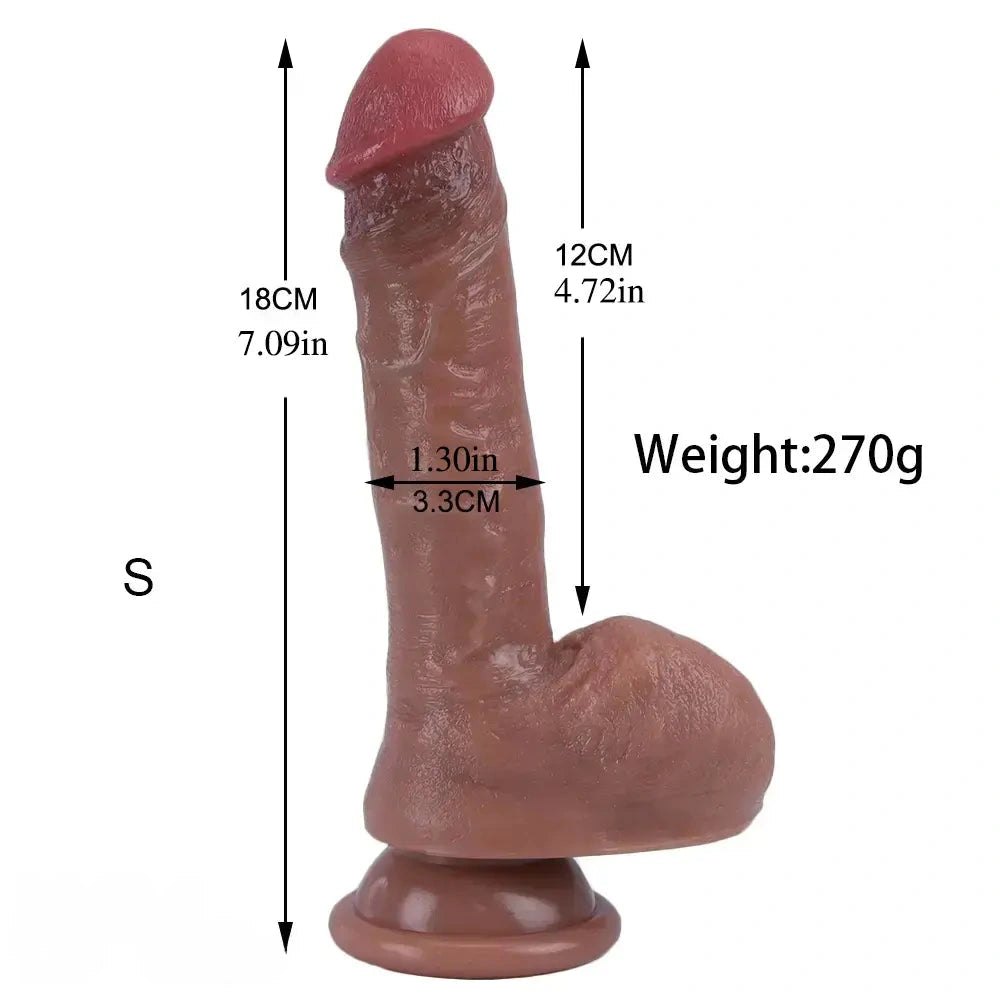 4-Size Flesh Suction Cup Dildo - Realistic Silicone Dildo