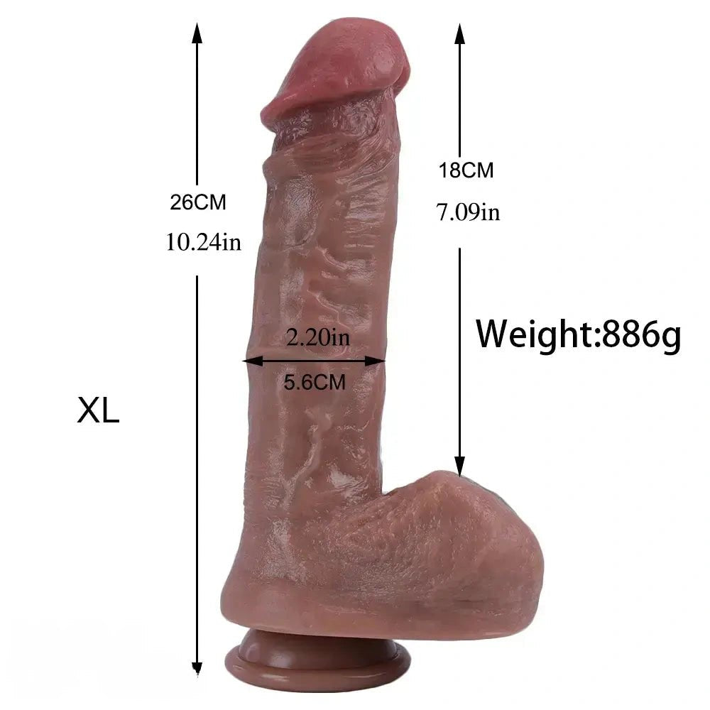 4-Size Flesh Suction Cup Dildo - Realistic Silicone Dildo