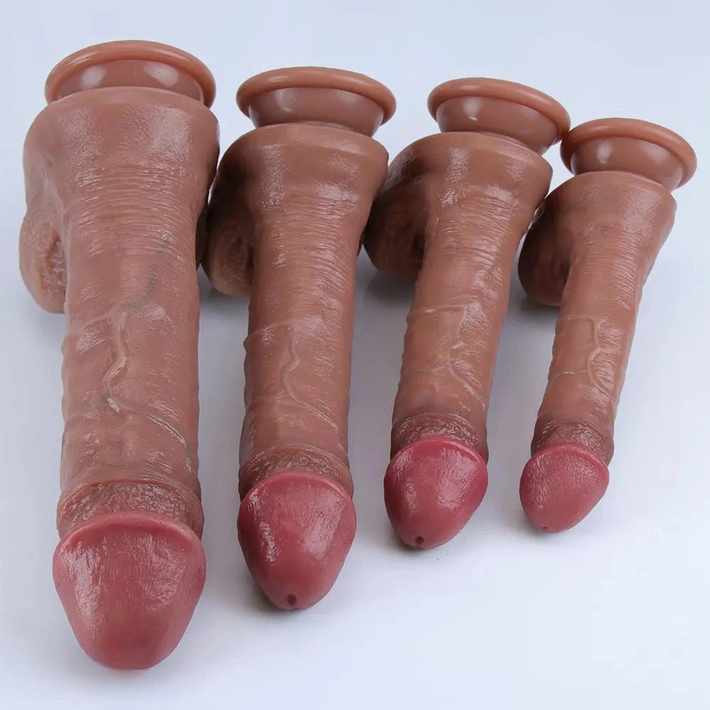4-Size Flesh Suction Cup Dildo - Realistic Silicone Dildo