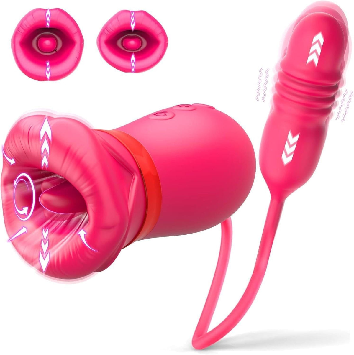 5-in-1 Rose Suction Tongue Vibrator - Clit Sucking Toy