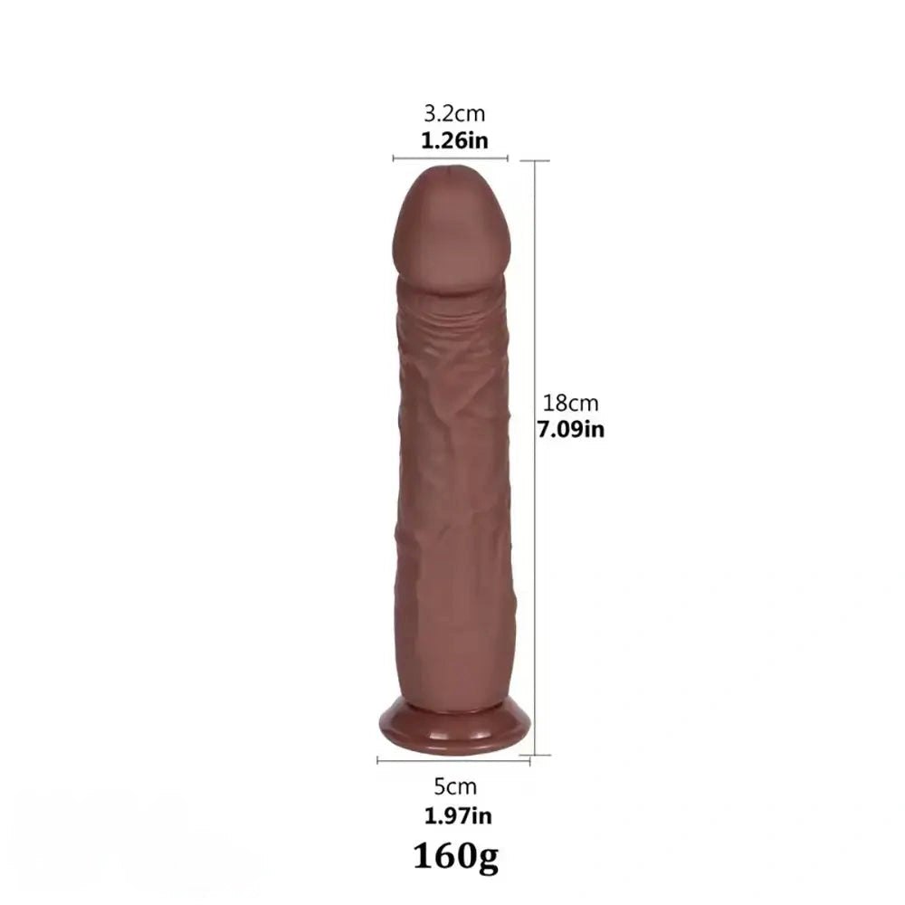 5-Size Brown Realistic Dildo - Big Silicone Dildo