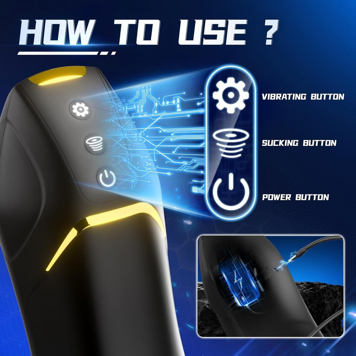 5-Sucking 10-Vibration Masturbator - Male Masturbator Toy
