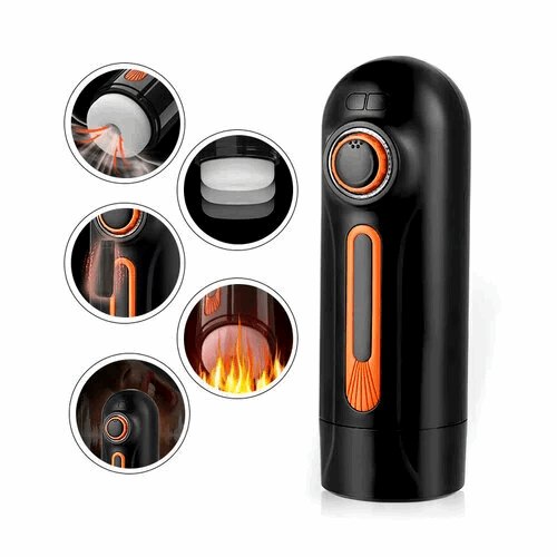6-in-1 Suction Vibration Stroker - Heated Waterproof Masturbator