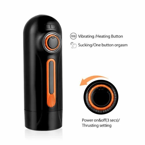 6-in-1 Suction Vibration Stroker - Heated Waterproof Masturbator
