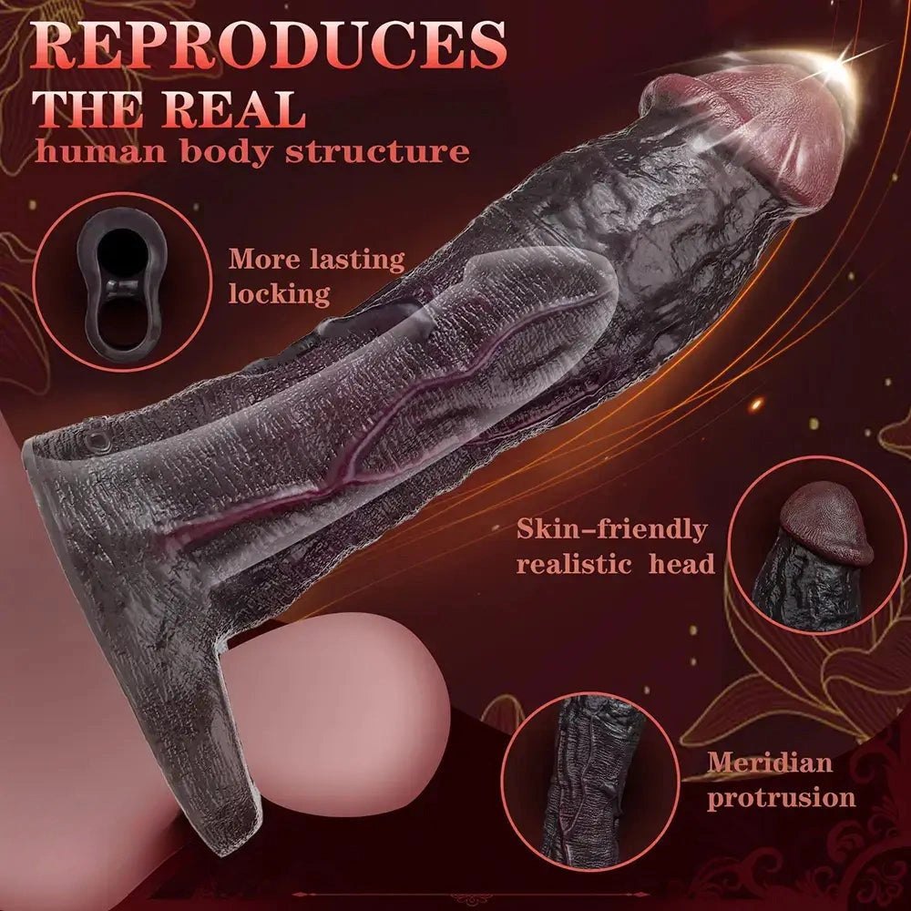 7.48in Hollow Wearable Penis Sleeve - Silicone Dildo