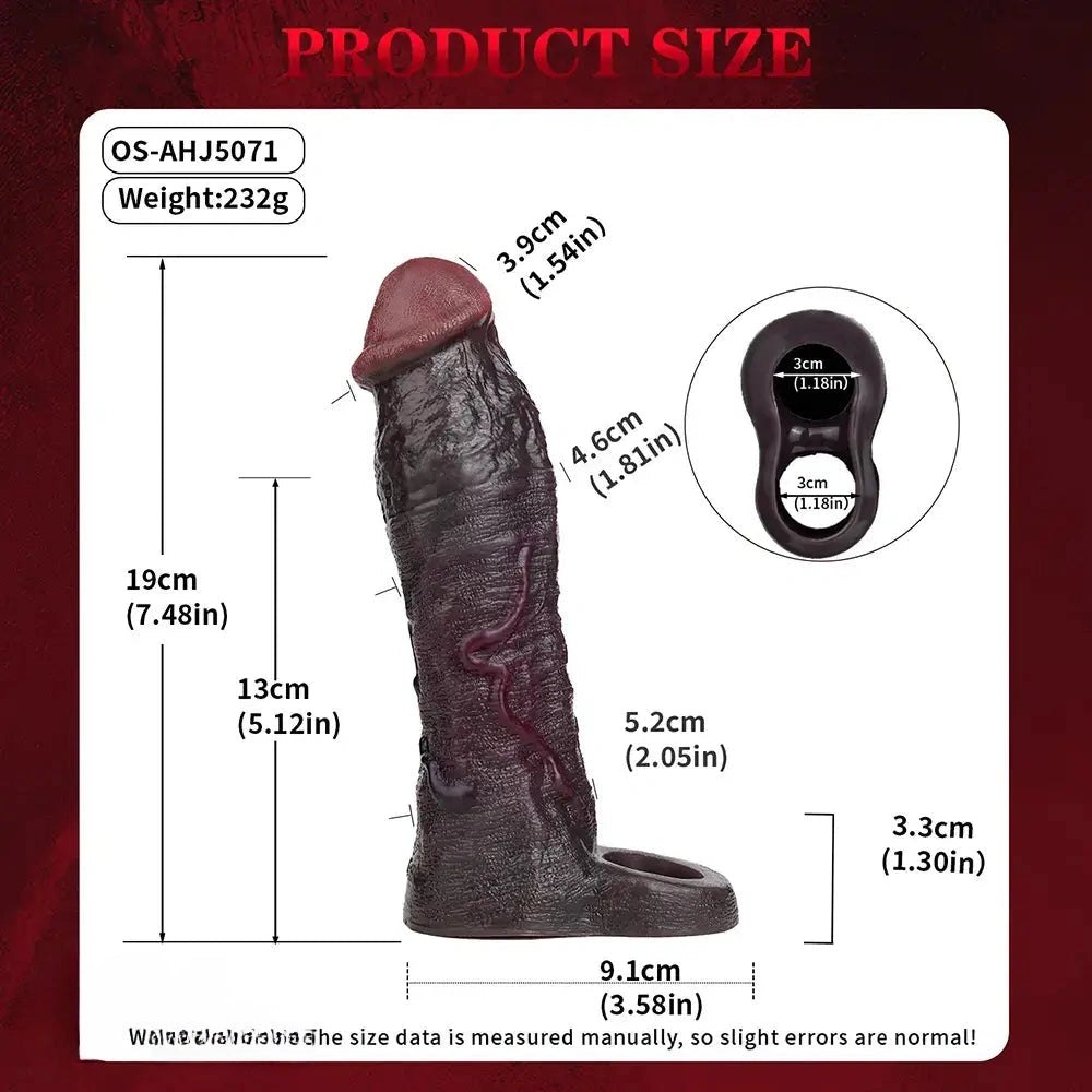 7.48in Hollow Wearable Penis Sleeve - Silicone Dildo
