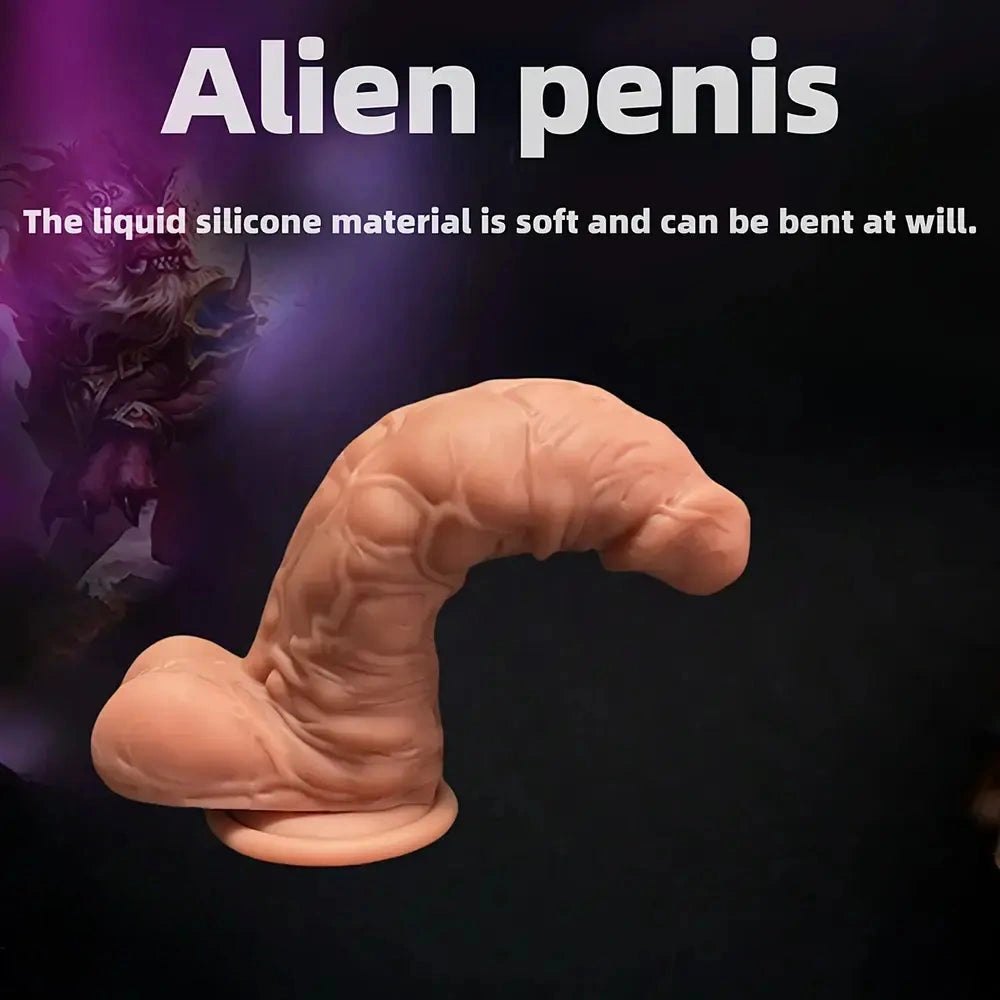 7.48in Slim Silicone Suction Dildo - Realistic Dildo