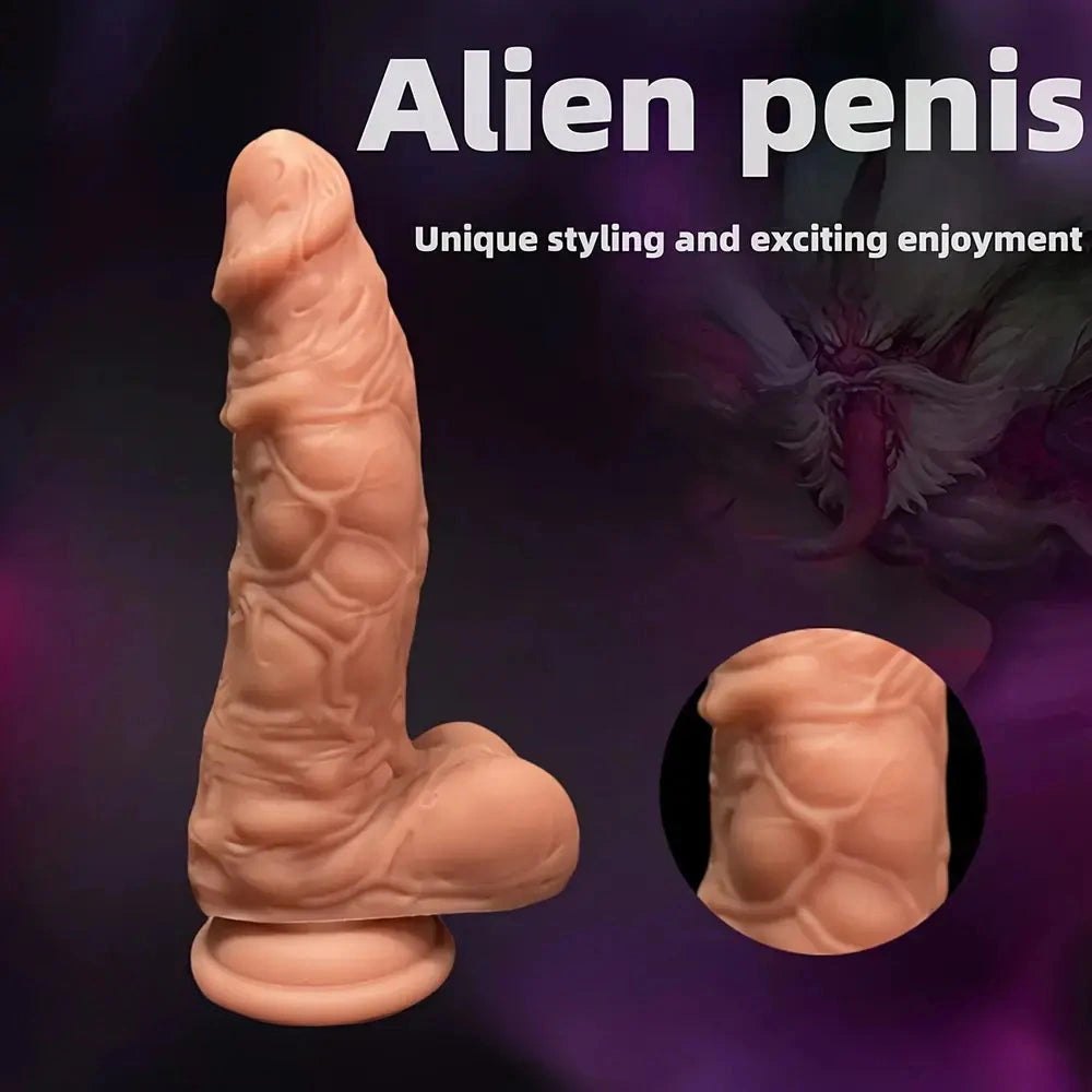 7.48in Slim Silicone Suction Dildo - Realistic Dildo