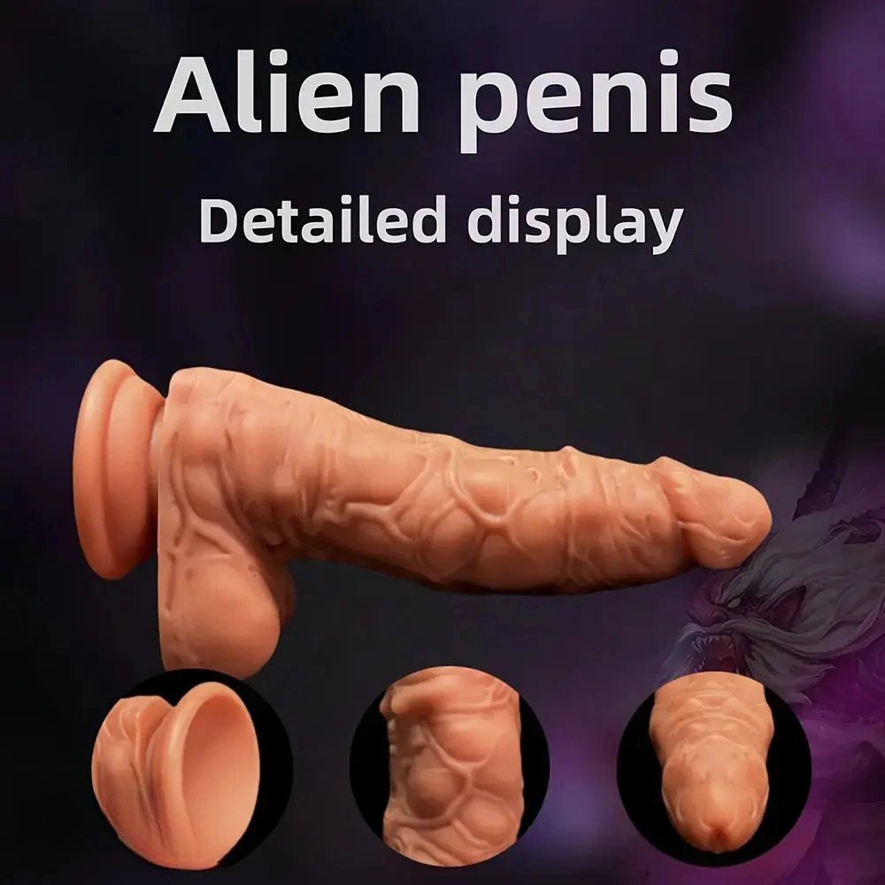 7.48in Slim Silicone Suction Dildo - Realistic Dildo