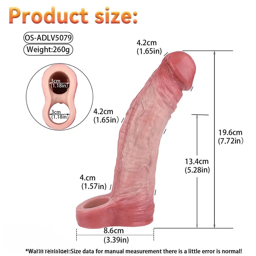 7.72in Flesh Realistic Dildo - Silicone Vaginal Dildo
