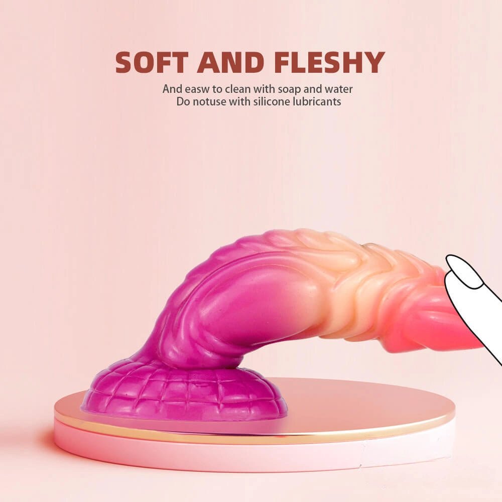 7.87in Ombre Ridged Fantasy Dildo - Suction Base Toy
