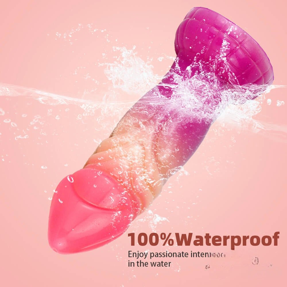7.87in Ombre Ridged Fantasy Dildo - Suction Base Toy