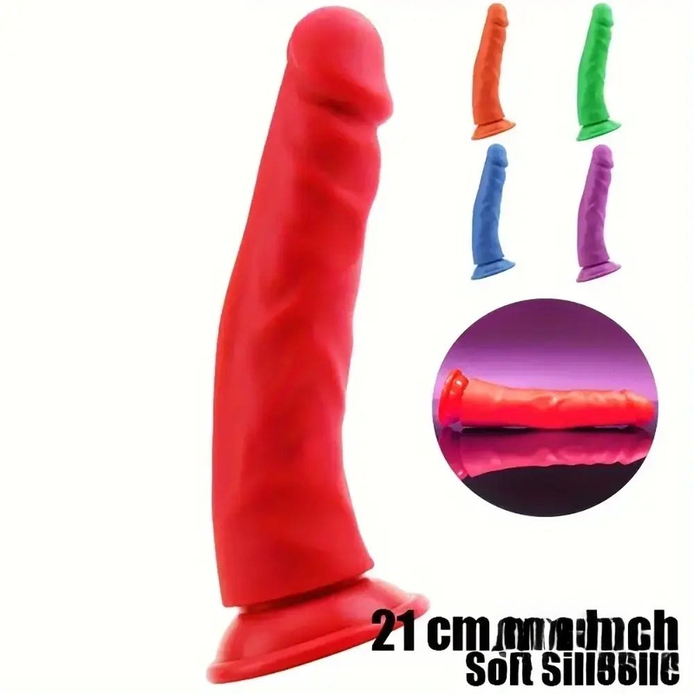 8.27in Silicone Suction Cup Dildo - Dildo With Suction Cup