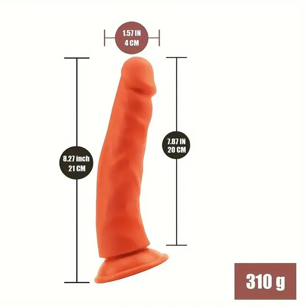 8.27in Silicone Suction Cup Dildo - Dildo With Suction Cup