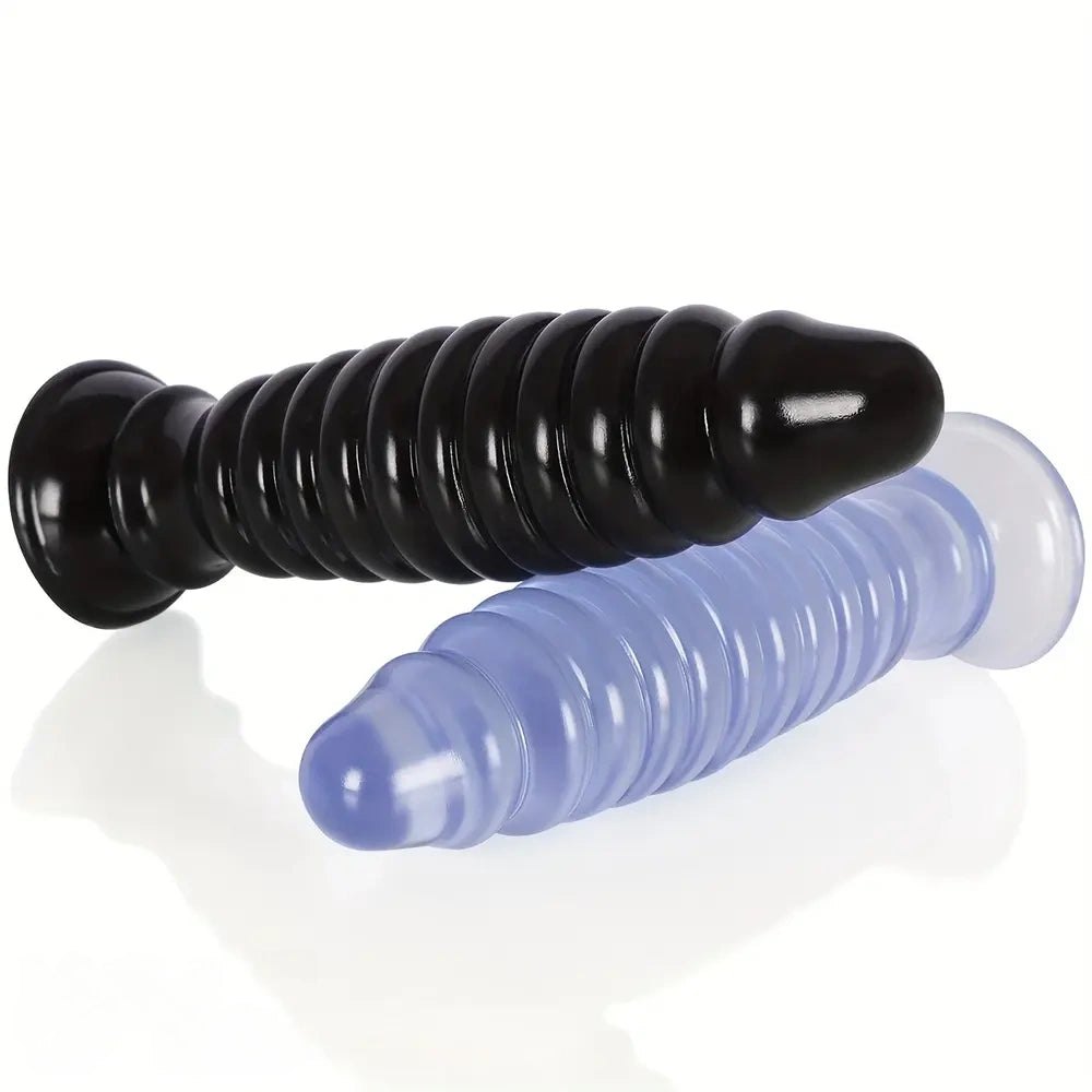 8.58in Ribbed PVC Anal Plug - Suction Cup Anal Plug