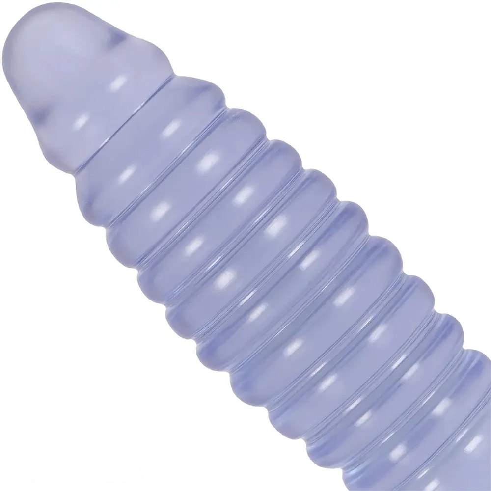 8.58in Ribbed PVC Anal Plug - Suction Cup Anal Plug