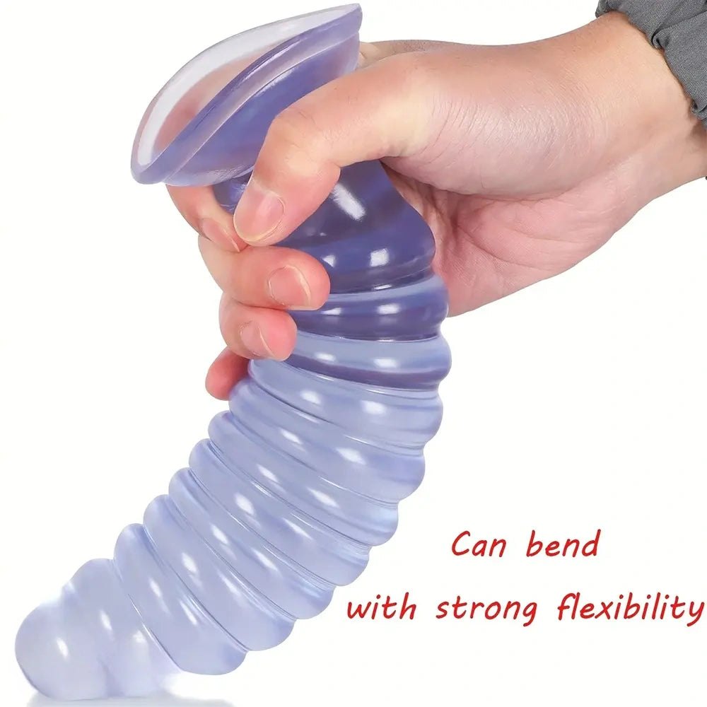 8.58in Ribbed PVC Anal Plug - Suction Cup Anal Plug
