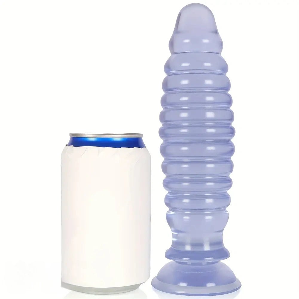 8.58in Ribbed PVC Anal Plug - Suction Cup Anal Plug