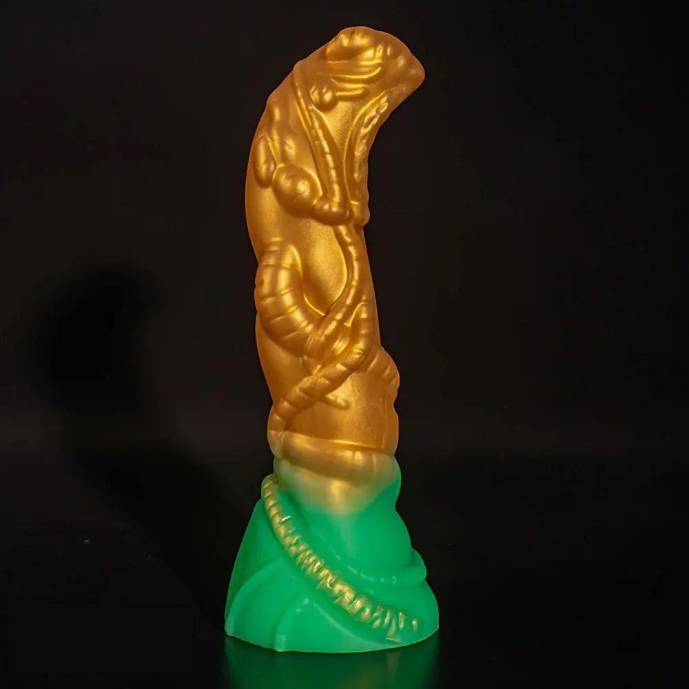 8.66in Golden Alien Ridged Dildo - Fantasy Creature Dildo