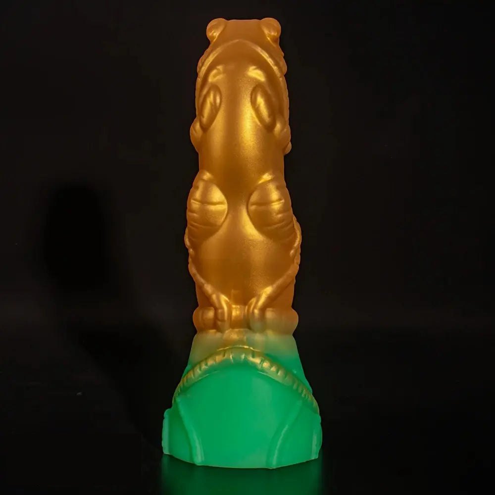 8.66in Golden Alien Ridged Dildo - Fantasy Creature Dildo