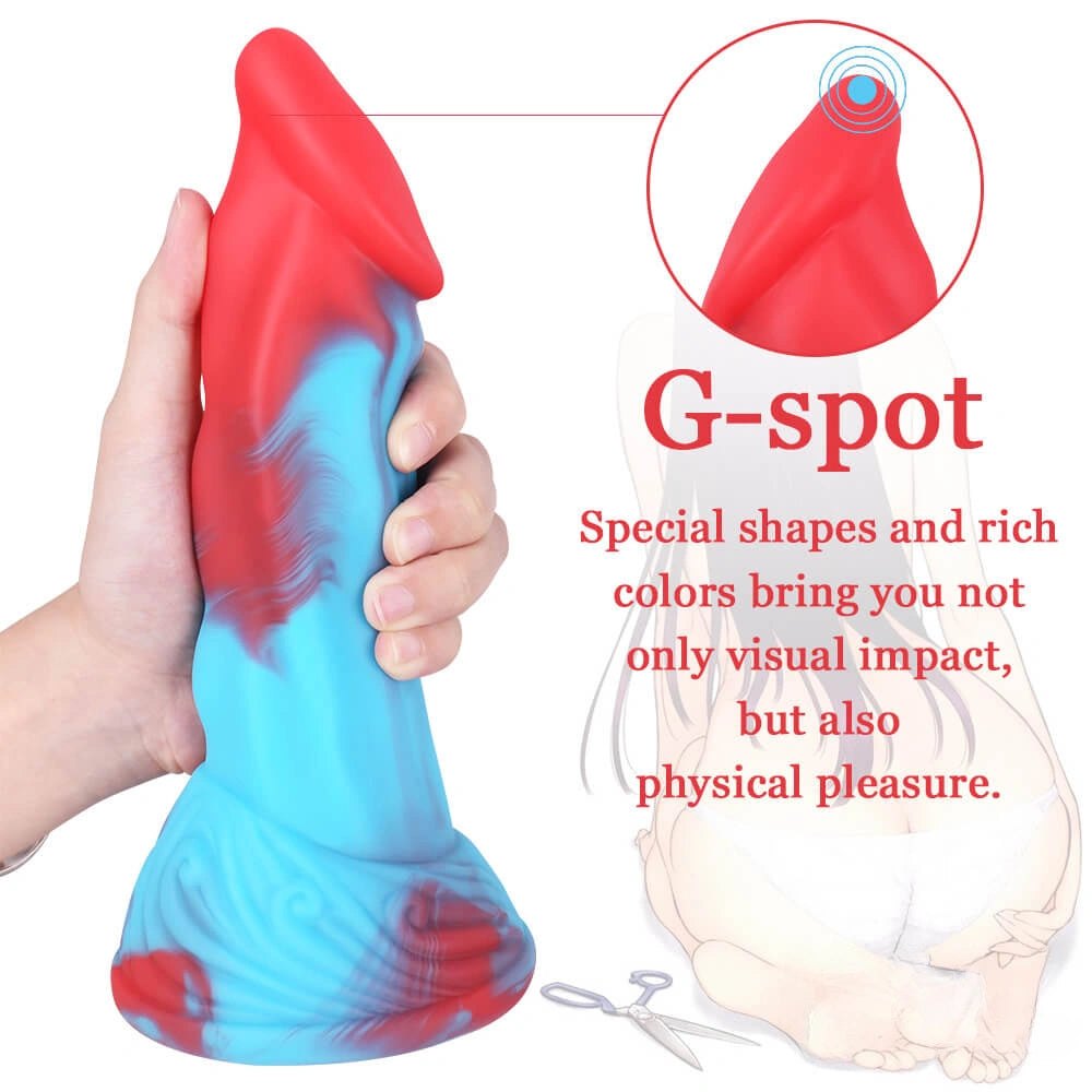 8.66in Multicolor Suction Dildo - Fantasy Silicone Dildo