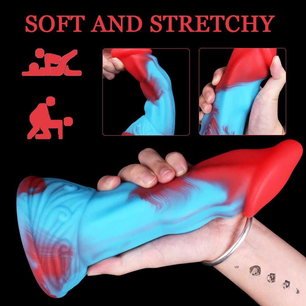 8.66in Multicolor Suction Dildo - Fantasy Silicone Dildo