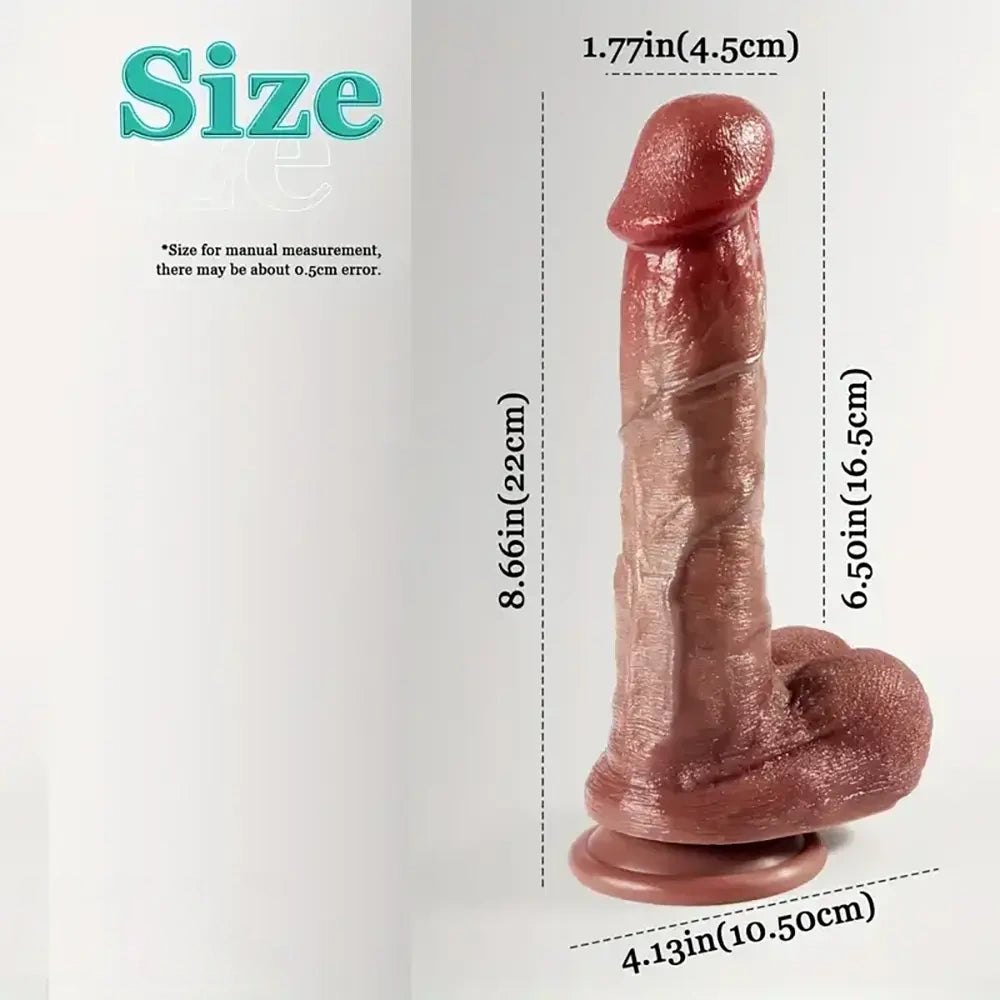 8.66in Big Suction Cup Dildo - Hands-Free Silicone Build