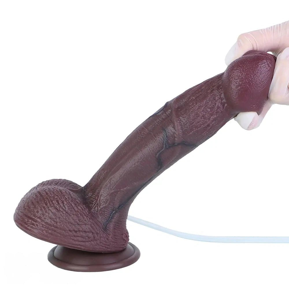 9.72in Manual Squirting Silicone Dildo - Realistic Dildo