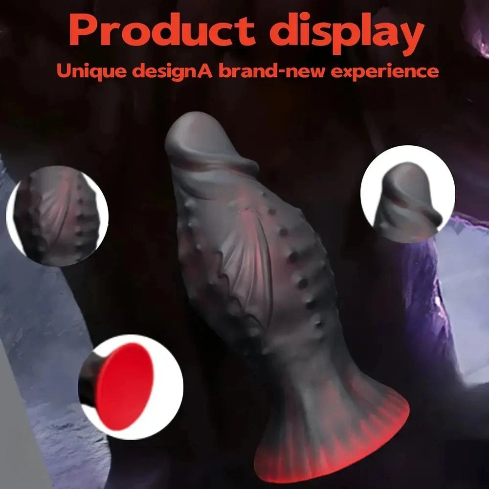 9.84in Black Dragon Spike Dildo - Fantasy Silicone Dildo