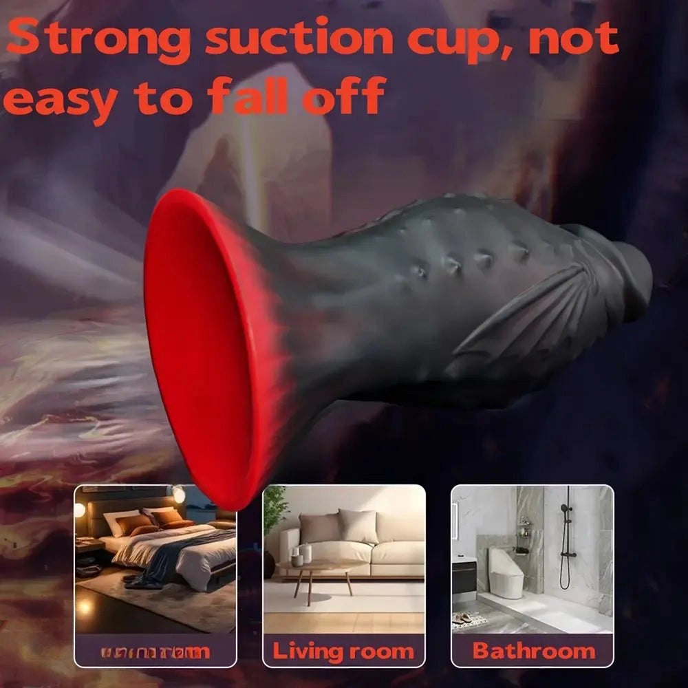 9.84in Black Dragon Spike Dildo - Fantasy Silicone Dildo