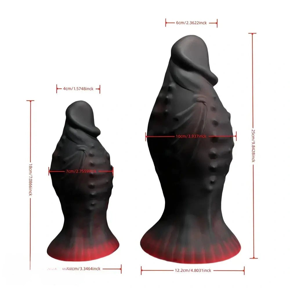 9.84in Black Dragon Spike Dildo - Fantasy Silicone Dildo
