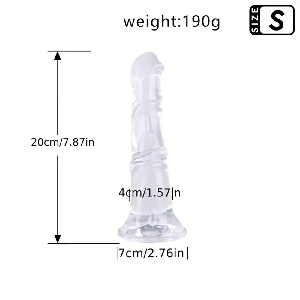 9.84in Clear Horse-Style Dildo - Animal Play Dildo