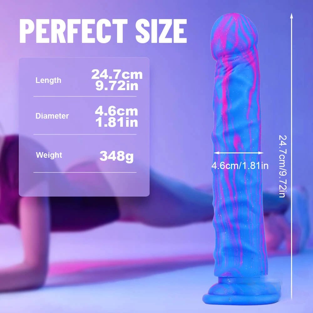 9.72in Multi-Color Silicone Dildo - Suction Cup Insertable Toy