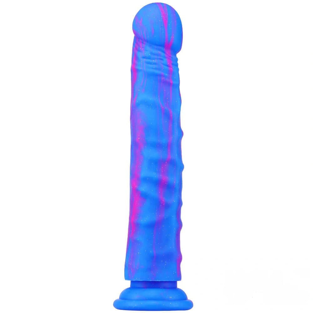 9.72in Multi-Color Silicone Dildo - Suction Cup Insertable Toy
