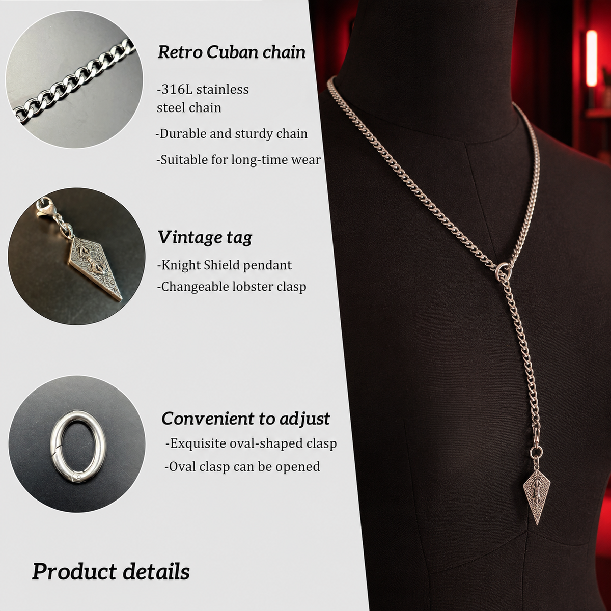 Knight Slip Chain Necklace