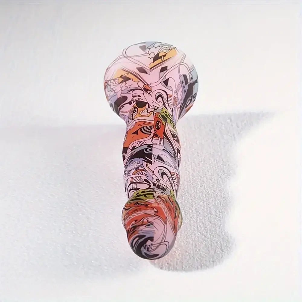 Abstract Print Fantasy Dildo - Novelty Silicone Dildo