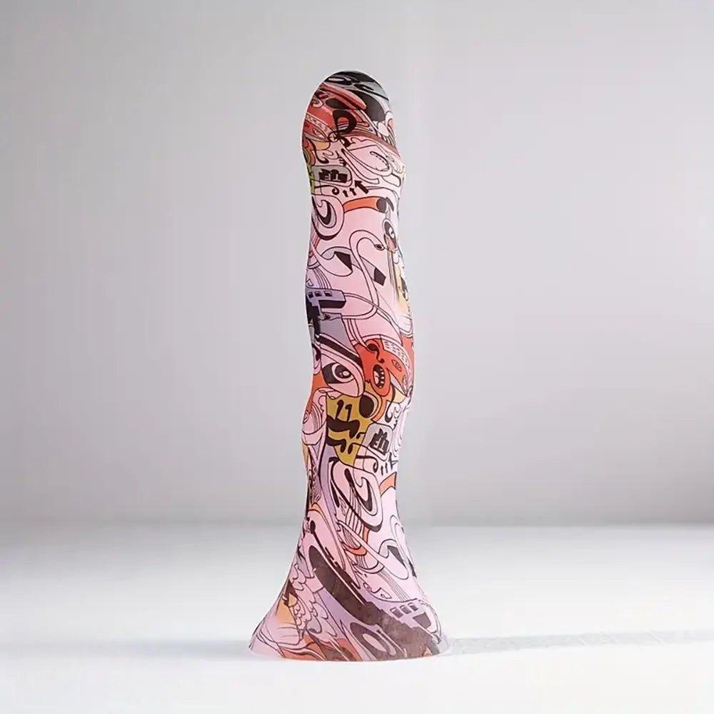Abstract Print Fantasy Dildo - Novelty Silicone Dildo
