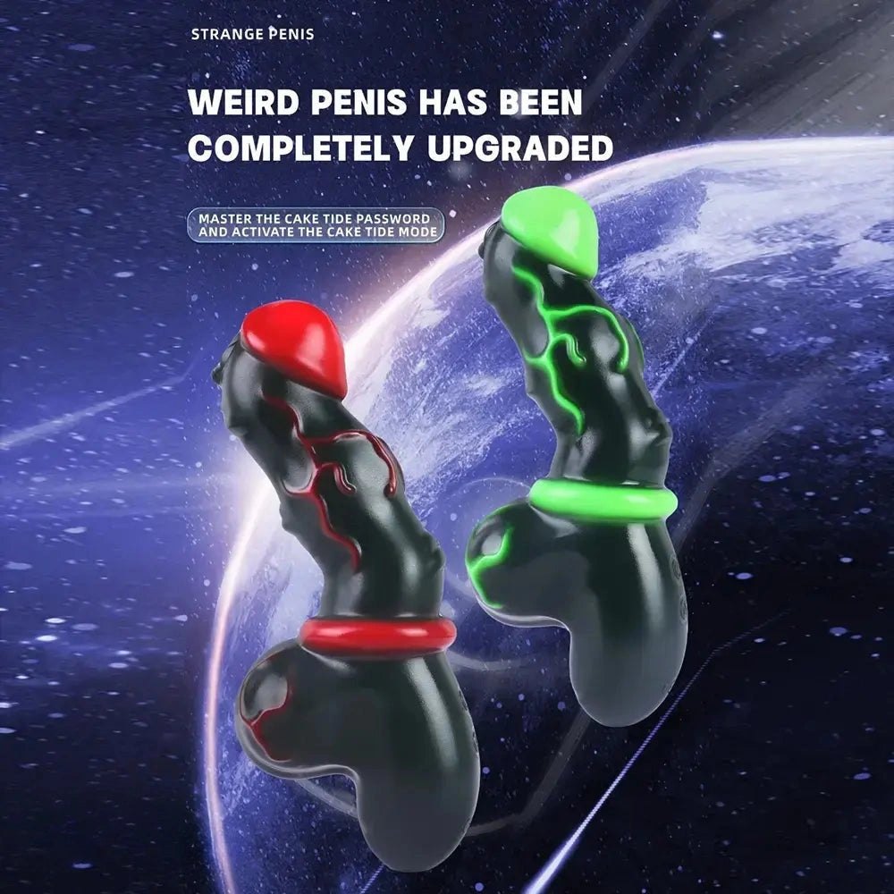 Alien Vein Fantasy Dildo - Red or Green Silicone Dildo