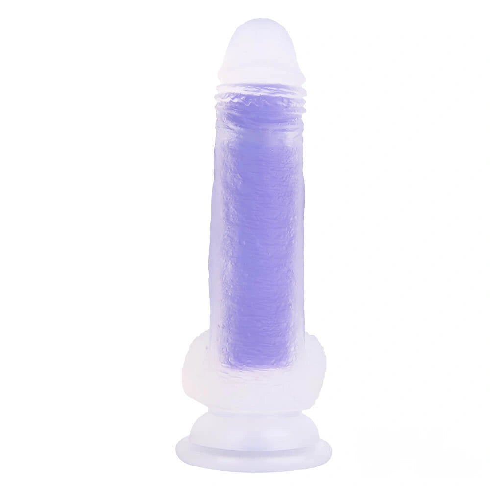 Amethyst Jelly Suction Dildo 7in - Suction Cup Dildo