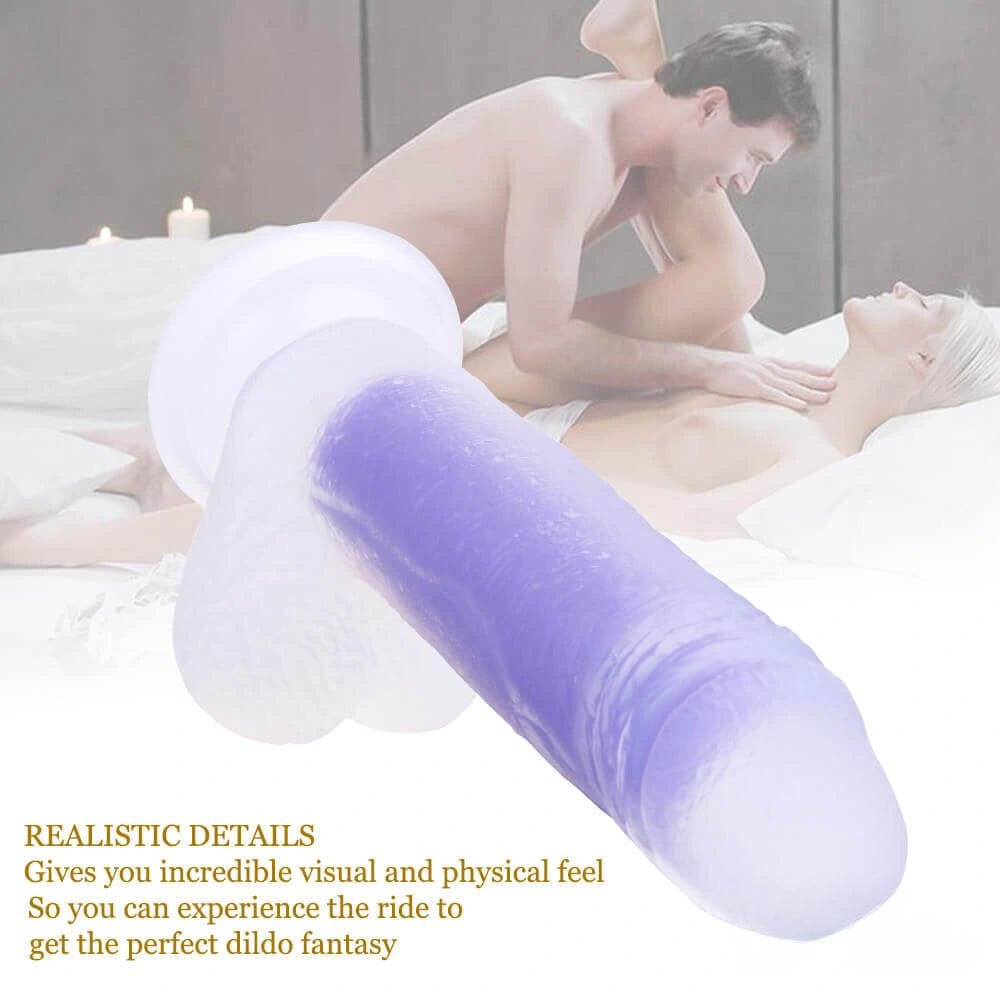 Amethyst Jelly Suction Dildo 7in - Suction Cup Dildo