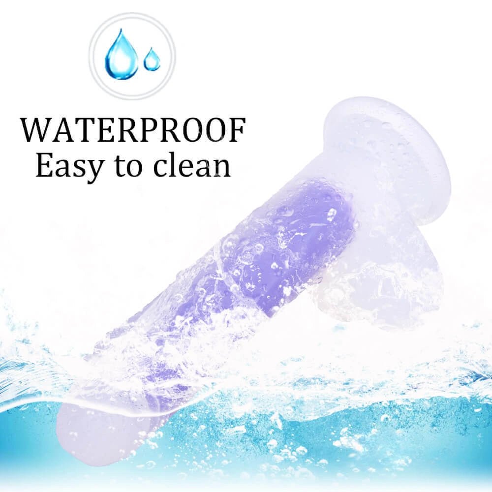 Amethyst Jelly Suction Dildo 7in - Suction Cup Dildo