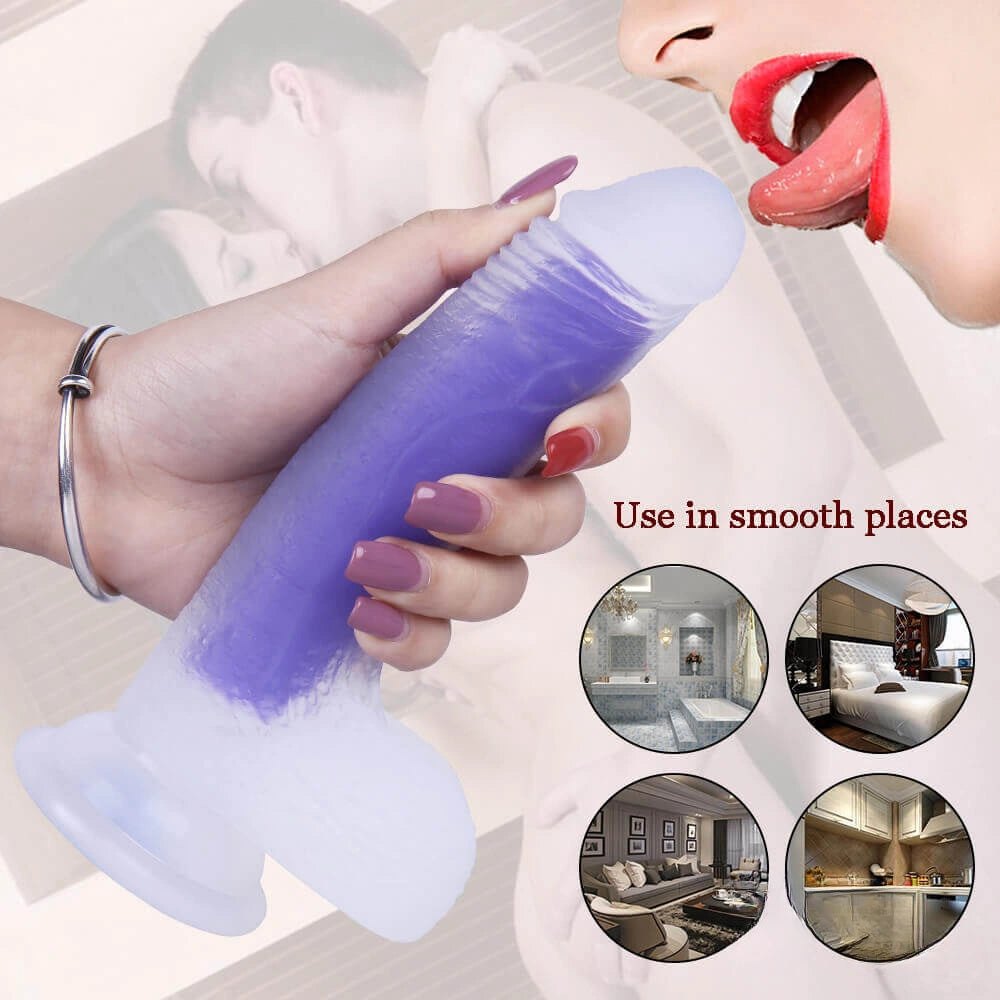 Amethyst Jelly Suction Dildo 7in - Suction Cup Dildo